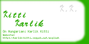 kitti karlik business card